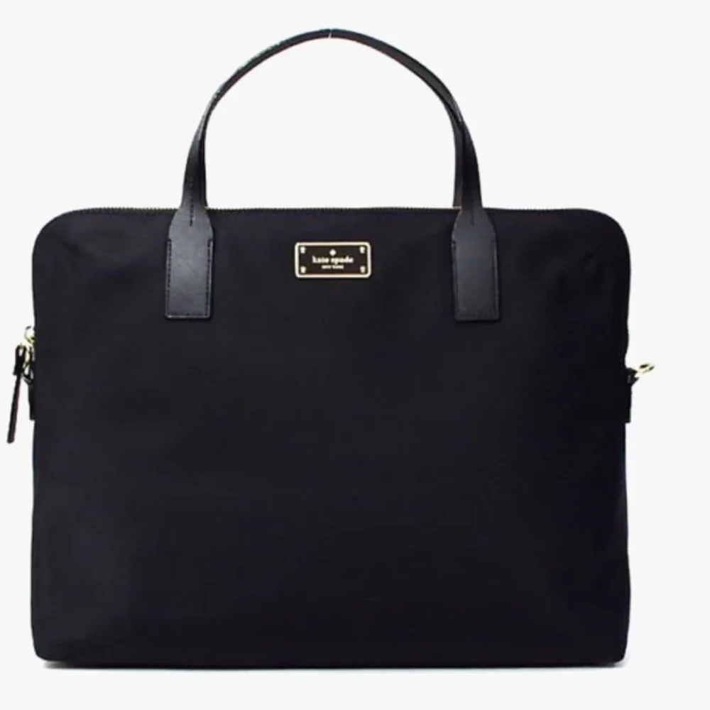 Kate Spade Black Avenue Daveney Nylon Laptop Bag